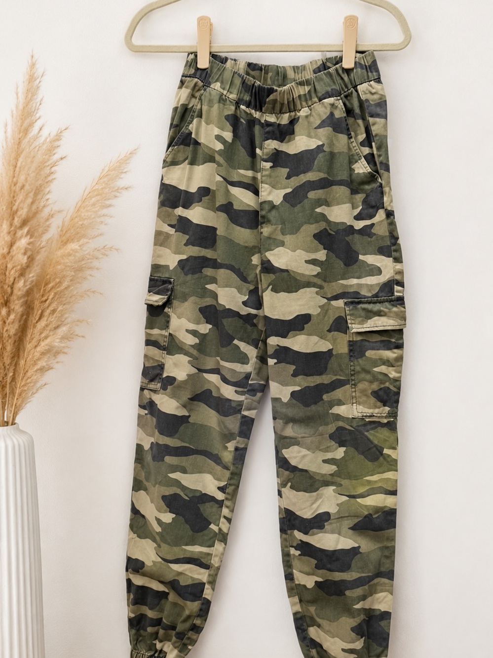 H&M Green Camouflage Cargo Joggers